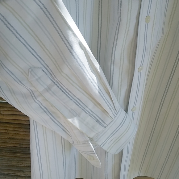 LL Bean 17.5 34 Mens Creme Casual Dress Shirt. O10G5 - Picture 5 of 8